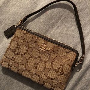 Corner zip Coach wristlet